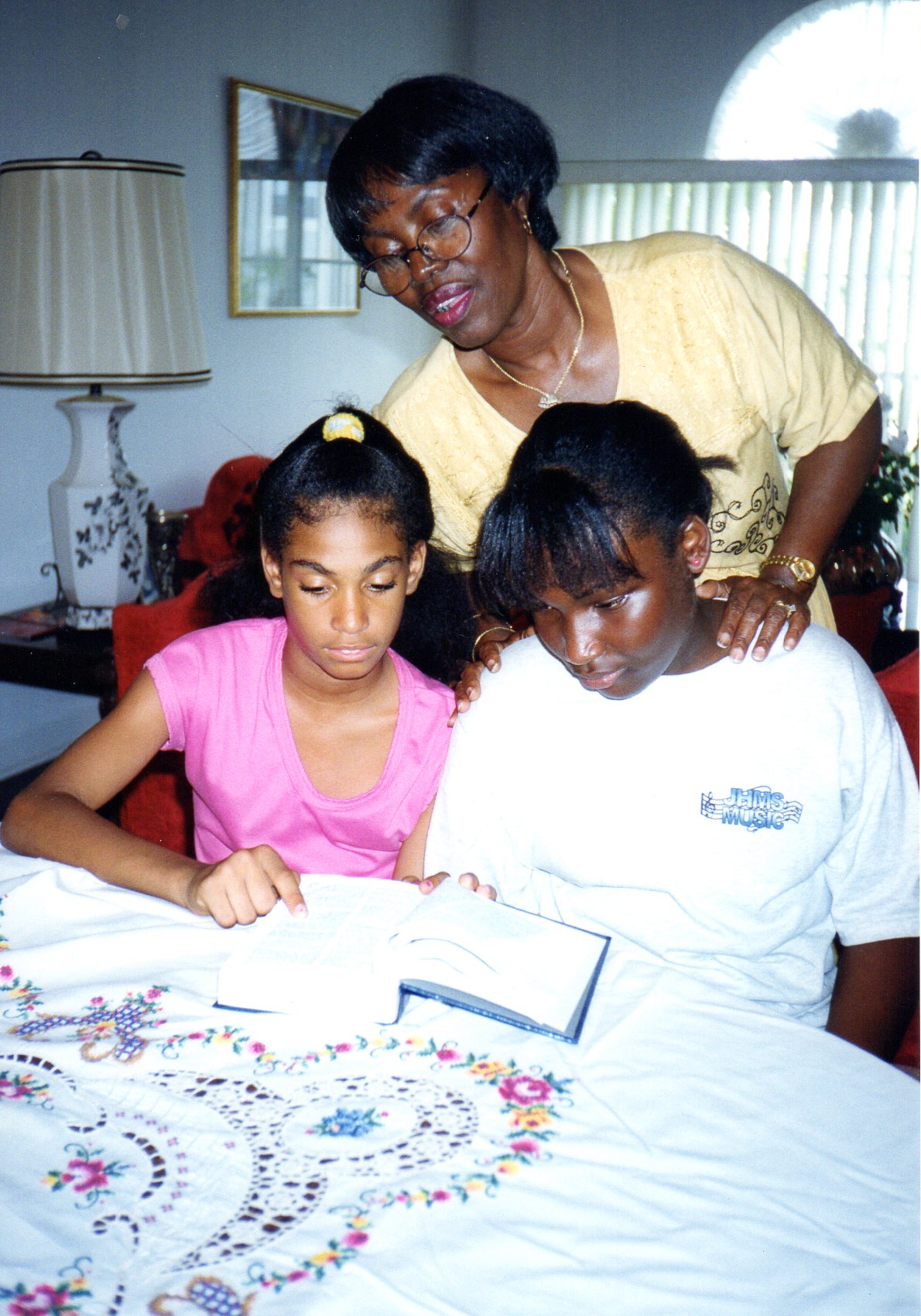 Grandmother and two granddaughters discover Lucifer is messing in their Bible