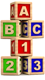 children's building blocks ABC: God took a ribs