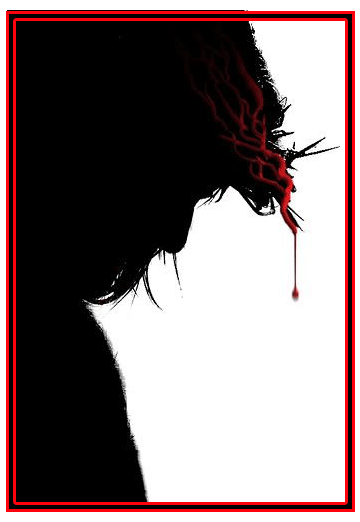 silhoutte Jesus crown with drop of blood