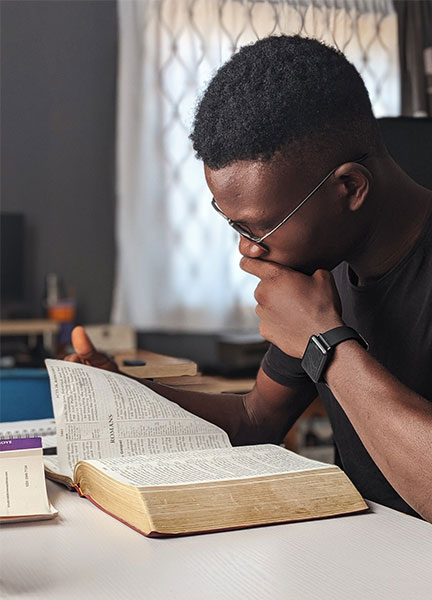 Man studying Bible
