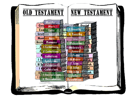 image of Old Testament and New Testament overlaid