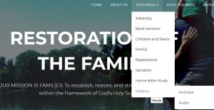 Home page of Restoration Of The Family website