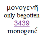 Greek for only begotten: monogene