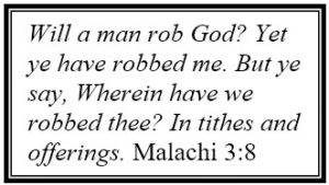 Text box for Malachi 3:8