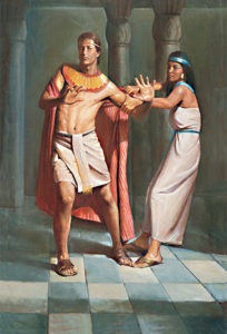 Potiphar's wife trying to seduce Joseph